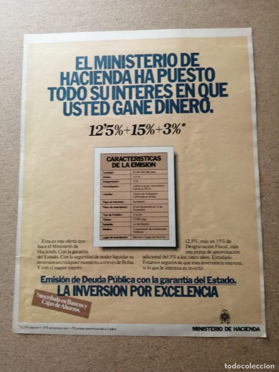 Otros art&iacute;culos de coleccionismo en papel: ANUNCIO. MINISTERIO DE HACIENDA