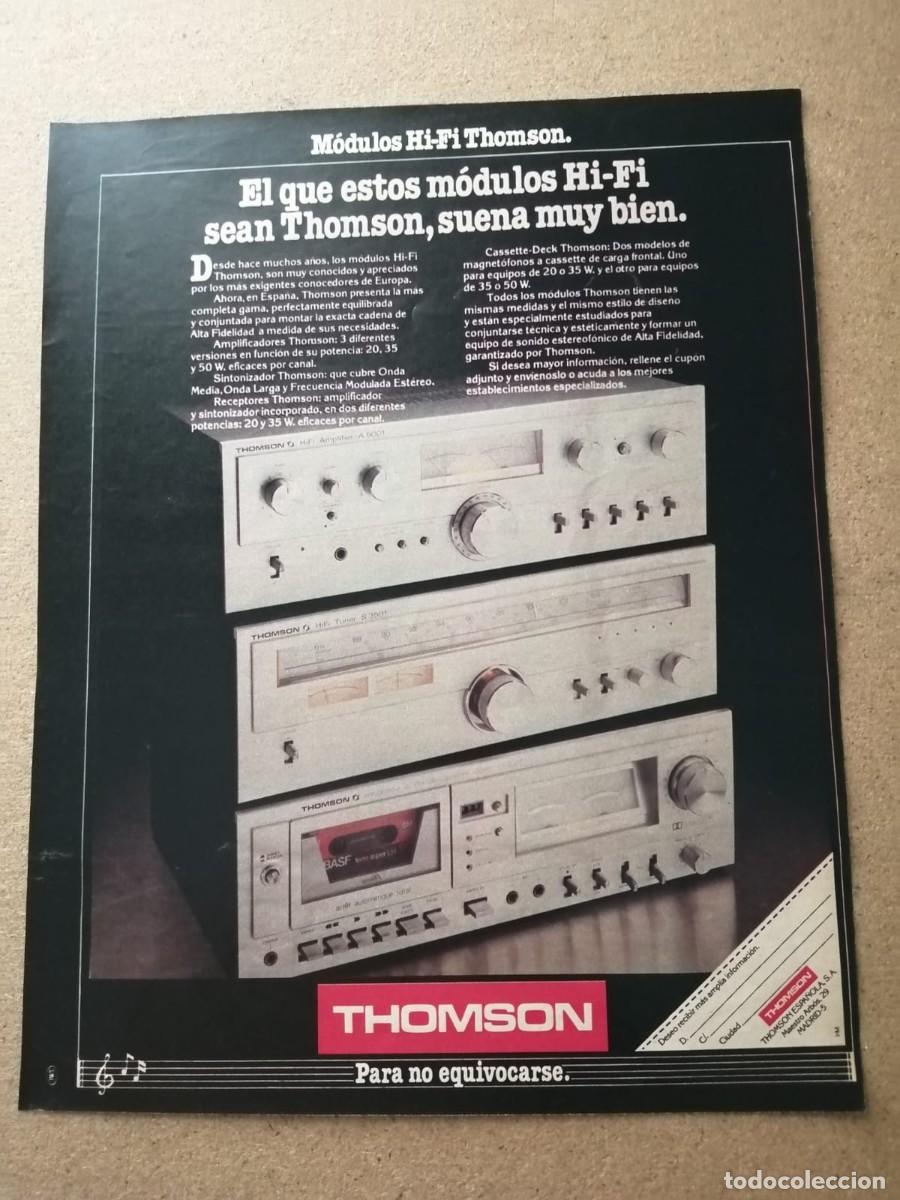 Otros art&iacute;culos de coleccionismo en papel: ANUNCIO. EQUIPOS DE ALTA FIDELIDAD THOMSON