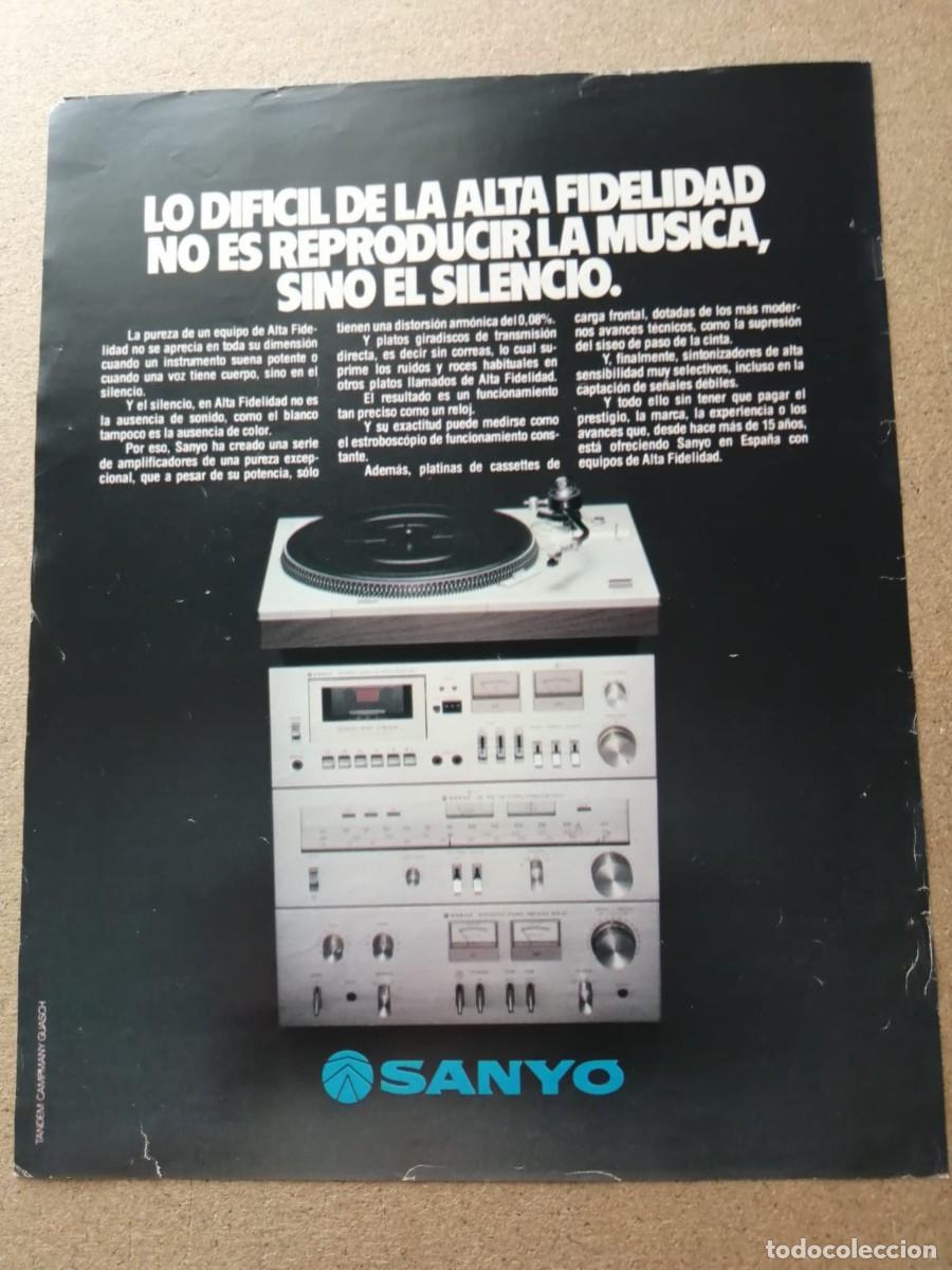 Otros art&iacute;culos de coleccionismo en papel: ANUNCIO. EQUIPOS DE ALTA FIDELIDAD SANYO