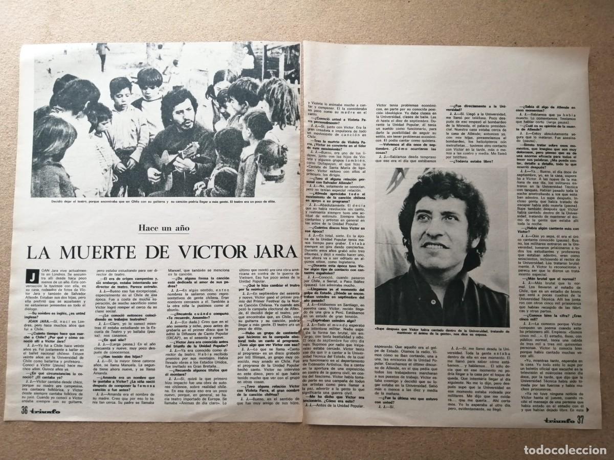 Otros art&iacute;culos de coleccionismo en papel: REPORTAJE. LA MUERTE DE VICTOR JARA