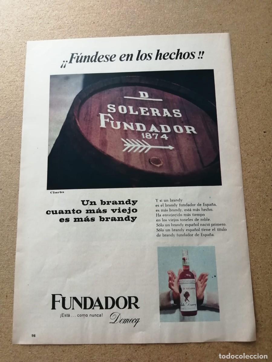 Otros art&iacute;culos de coleccionismo en papel: ANUNCIO. BRANDY FUNDADOR, DE DOMECQ