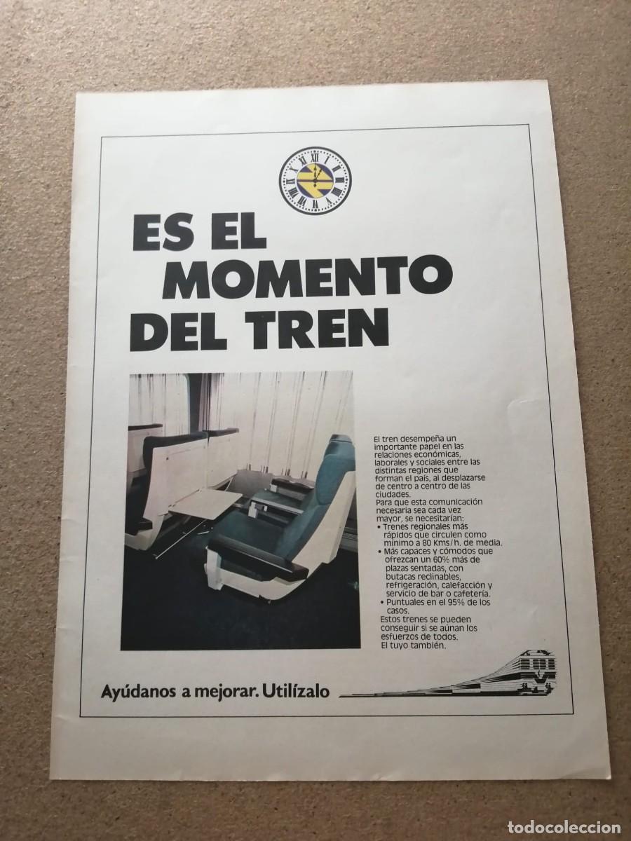 Otros art&iacute;culos de coleccionismo en papel: ANUNCIO. RENFE, ES EL MOMENTO DEL TREN