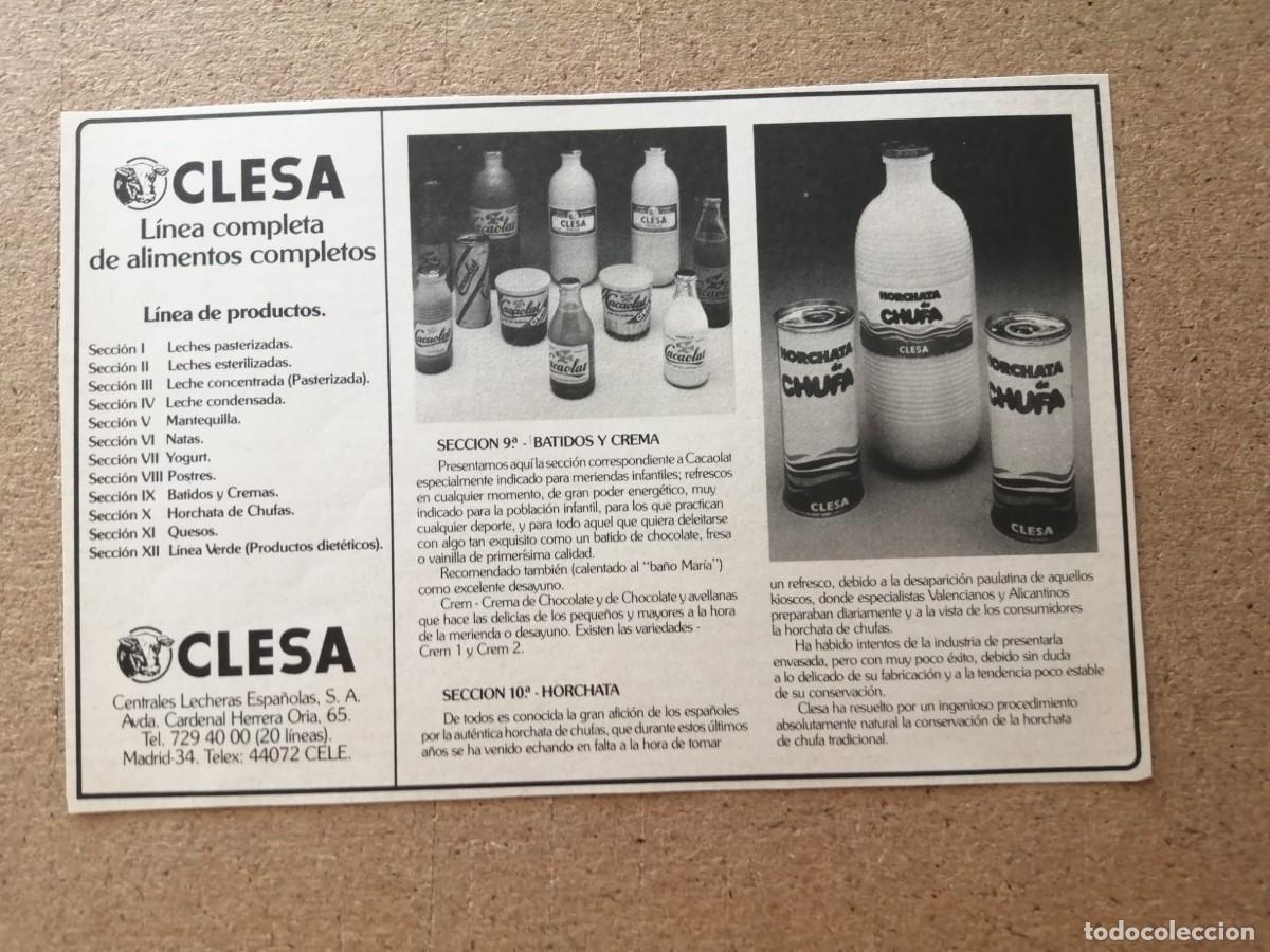 Otros art&iacute;culos de coleccionismo en papel: ANUNCIO. PRODUCTOS LACTEOS CLESA