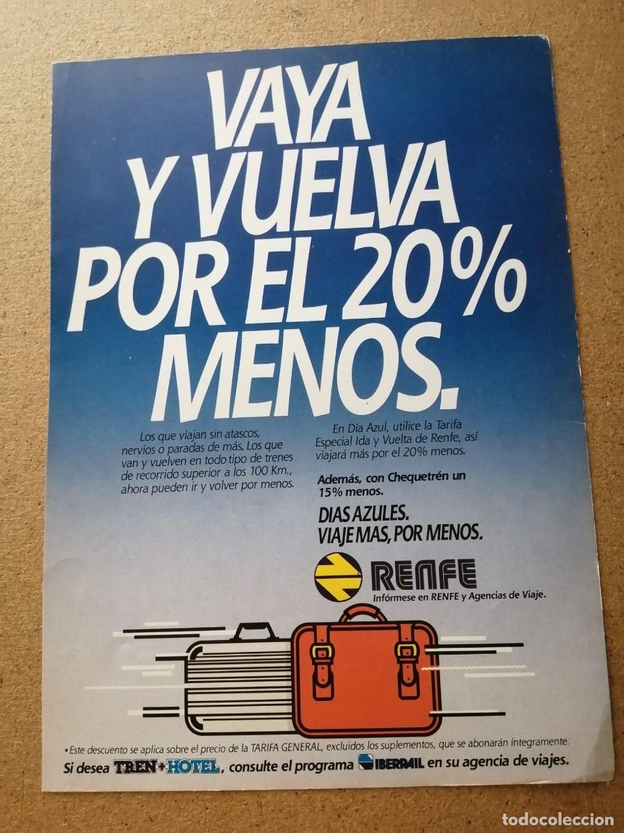 Otros art&iacute;culos de coleccionismo en papel: ANUNCIO. RENFE, VAYA Y VUELVA POR EL 20% MENOS