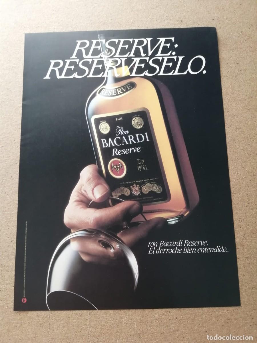 Otros art&iacute;culos de coleccionismo en papel: ANUNCIO. RON BACARDI RESERVE