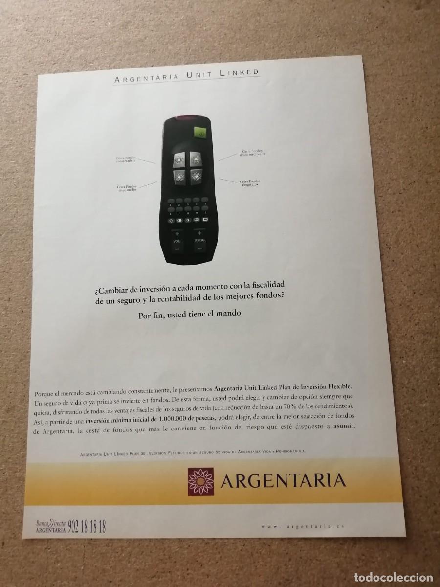 Otros art&iacute;culos de coleccionismo en papel: ANUNCIO. ARGENTARIA.