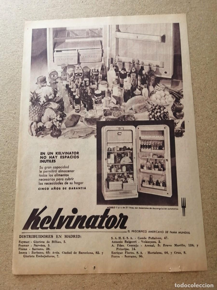 Otros art&iacute;culos de coleccionismo en papel: ANUNCIO. FRIGORIFICO KELVINATOR