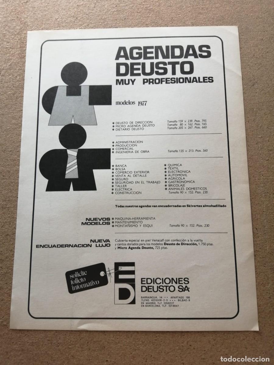 Otros art&iacute;culos de coleccionismo en papel: ANUNCIO. AGENDAS DEUSTO