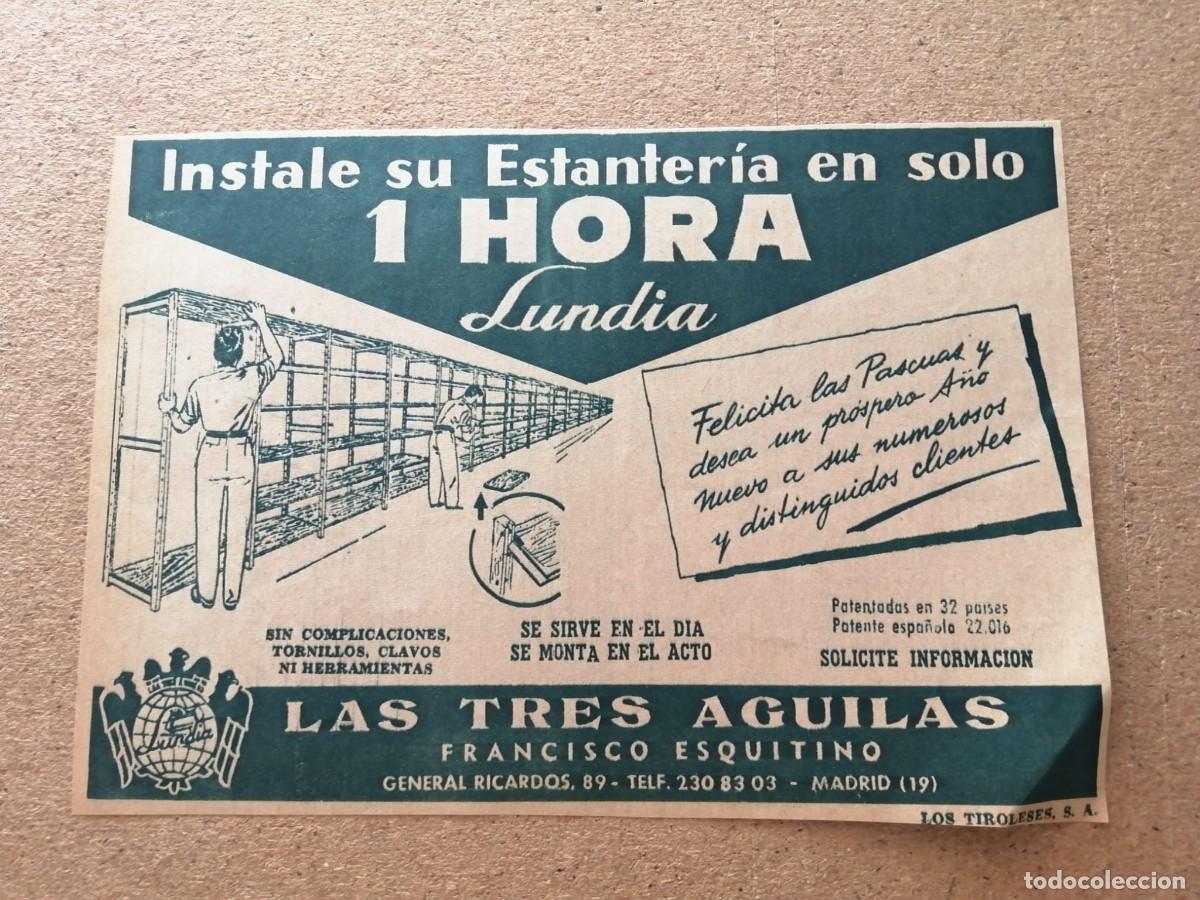 Otros art&iacute;culos de coleccionismo en papel: ANUNCIO. LAS TRES AGUILAS, FRANCISCO ESQUITINO (MADRID)
