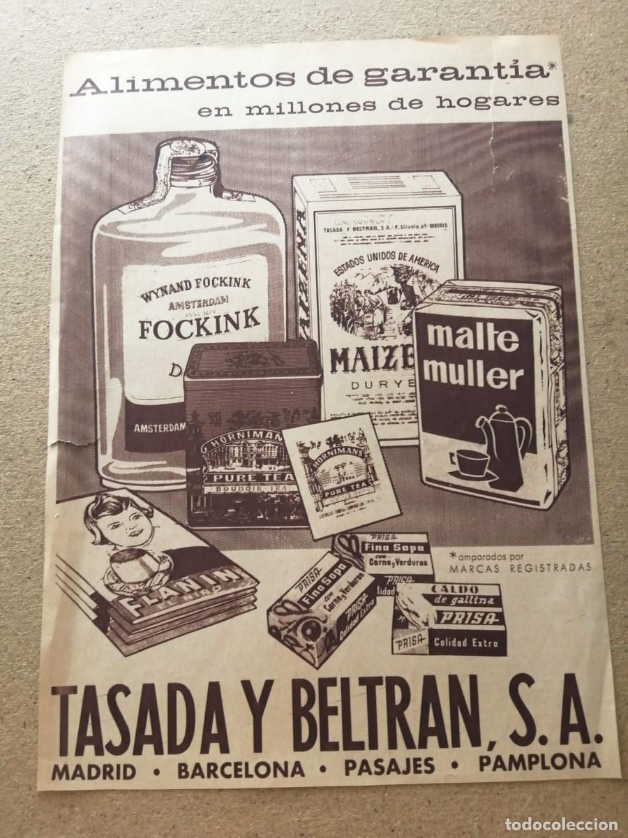 Otros art&iacute;culos de coleccionismo en papel: ANUNCIO. TASADA Y BELTRAN S. A. ALIMENTOS DE GARANTIA