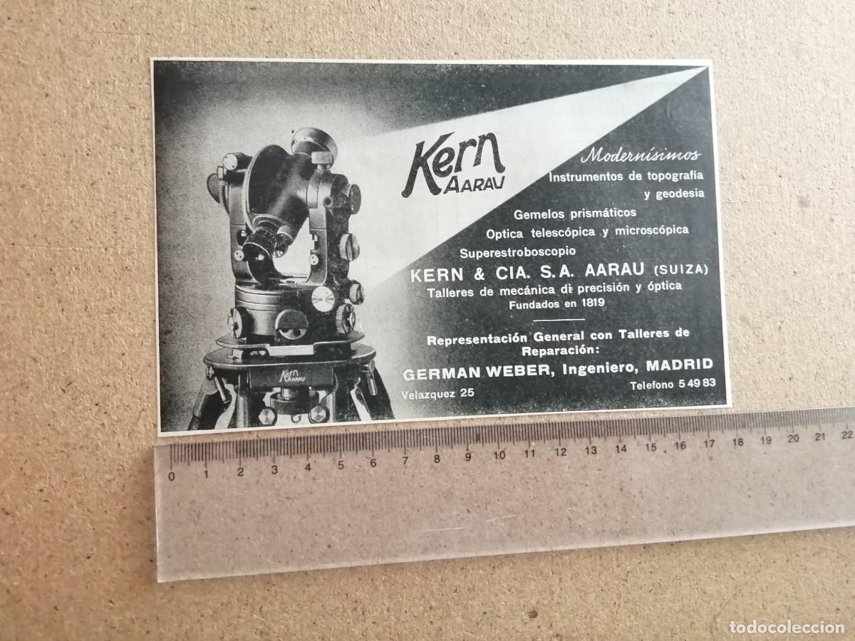 Altri oggetti di carta: ANUNCIO. KERN AARAU, INSTRUMENTOS DE TOPOGRAFIA Y GEODESIA