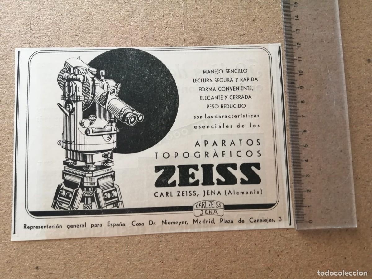 Otros art&iacute;culos de coleccionismo en papel: ANUNCIO APARATOS TOPOGRAFICOS ZEISS