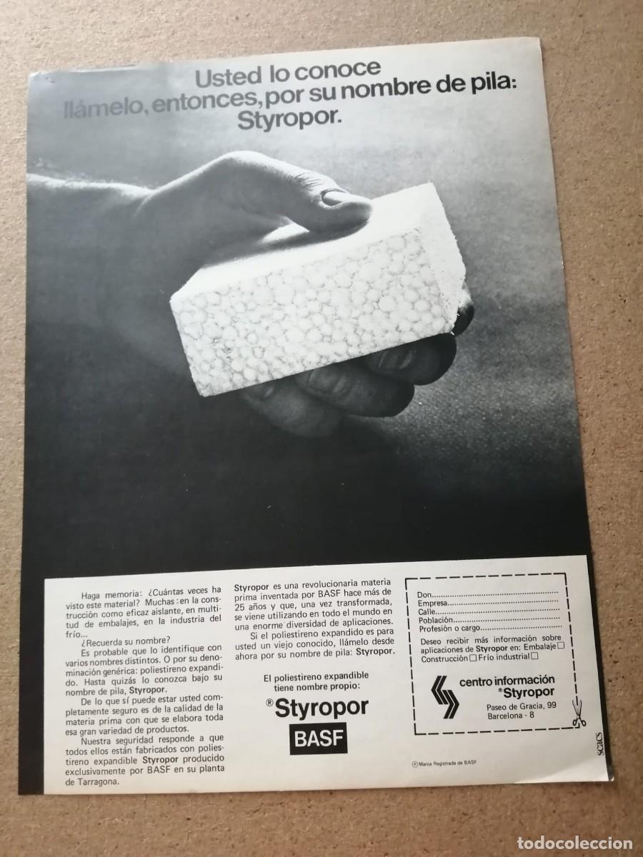 Otros art&iacute;culos de coleccionismo en papel: ANUNCIO. STYROPOR, DE BASF