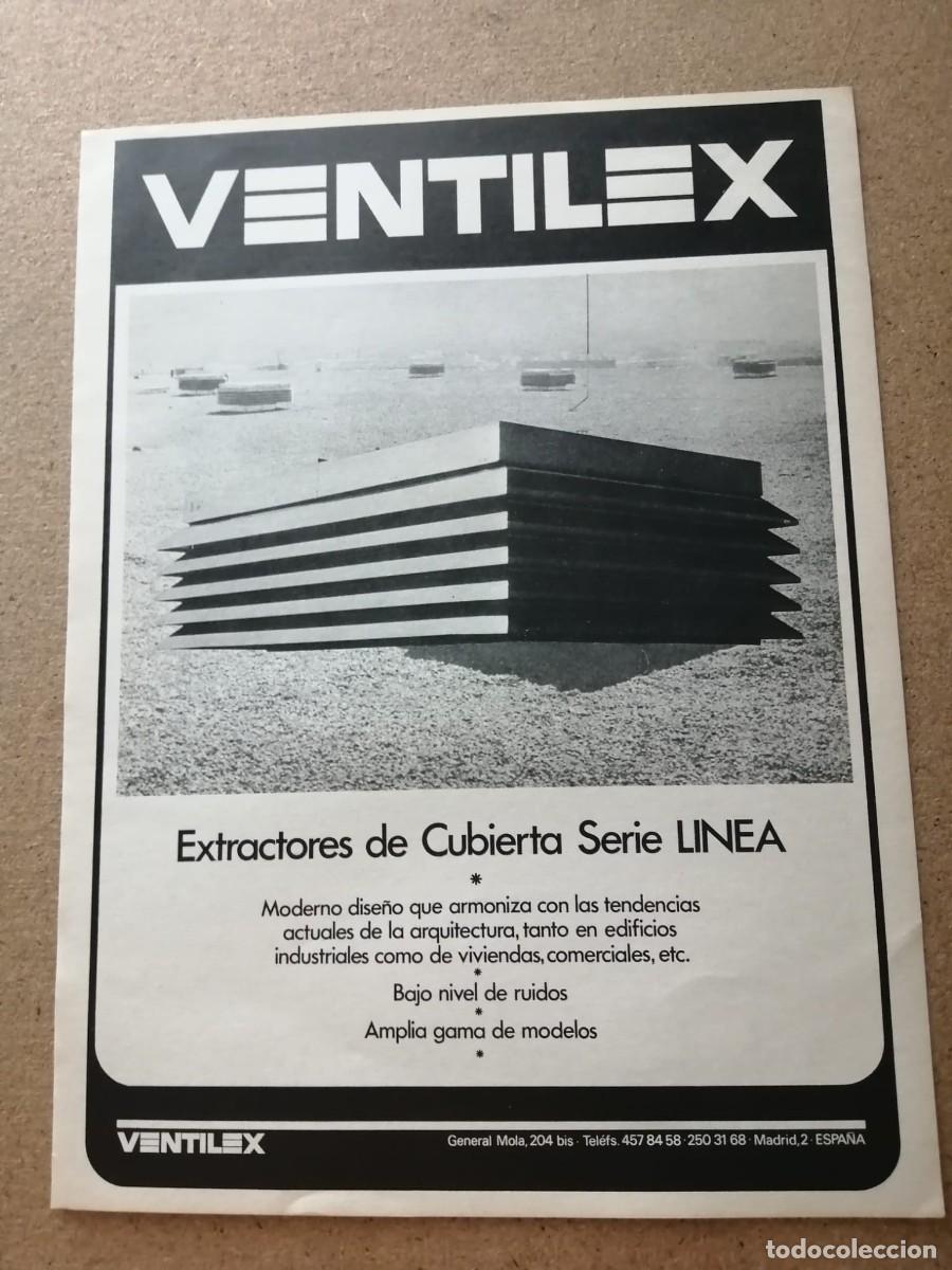 Otros art&iacute;culos de coleccionismo en papel: ANUNCIO. EXTRACTORES DE CUBIERTA SERIE LINEA, VENTILEX
