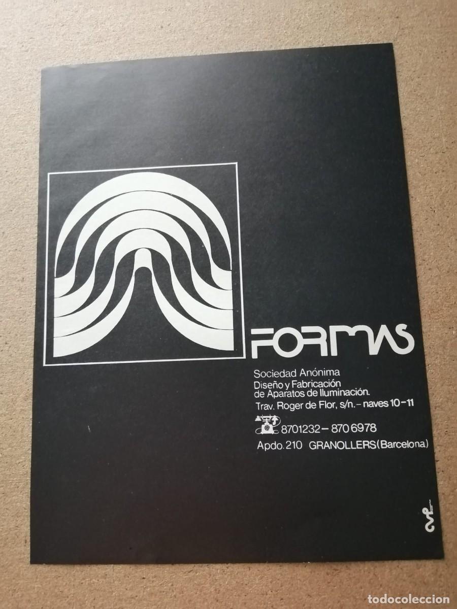 Otros art&iacute;culos de coleccionismo en papel: ANUNCIO. DISE&Ntilde;O Y FABRICACION DE APARATOS DE ILUMINACION FORMAS (GRANOLLERS - BARCELONA)