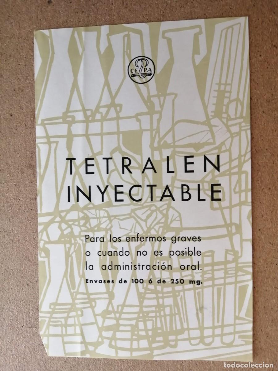 Otros art&iacute;culos de coleccionismo en papel: ANUNCIO. TETRALEN INYECTABLE