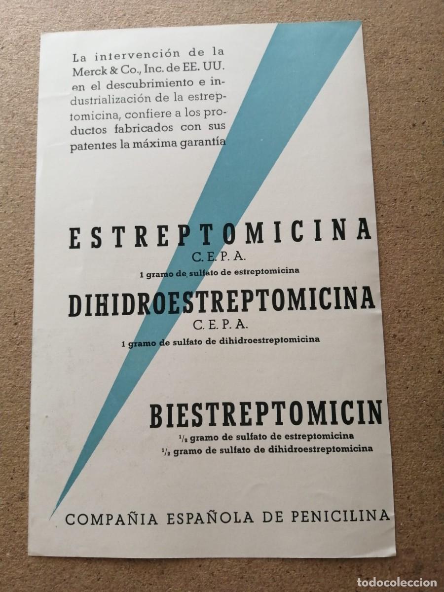 Otros art&iacute;culos de coleccionismo en papel: ANUNCIO. ESTREPTOMICINA