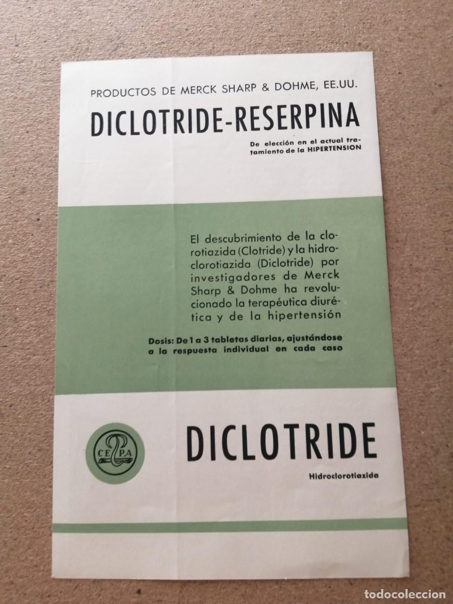 Otros art&iacute;culos de coleccionismo en papel: ANUNCIO. DICLOTRIDE - RESERPINA