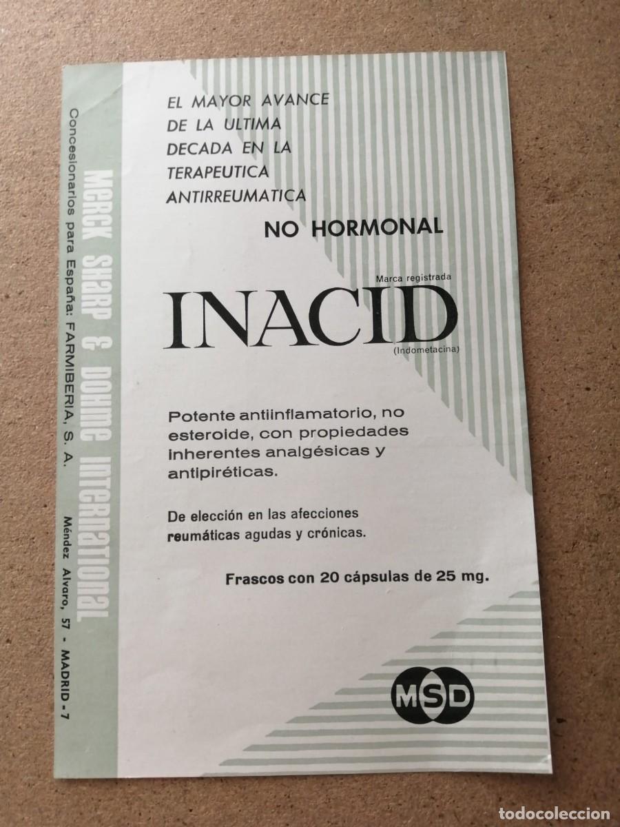 Otros art&iacute;culos de coleccionismo en papel: ANUNCIO. INACID ANTIRREUMATICO NO HORMONAL