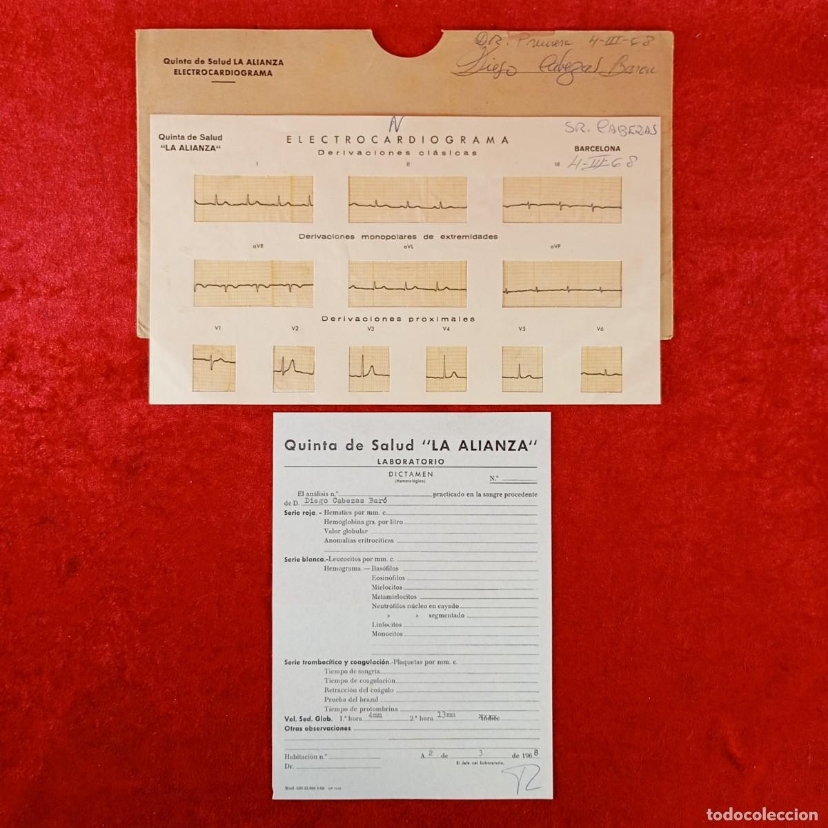 Otros art&iacute;culos de coleccionismo en papel: ELECTROCARDIOGRAMA - DERICAVIONES CL&Aacute;SICAS - QUINTA DE SALUD LA ALIANZA - RARO - 1968 / 1573