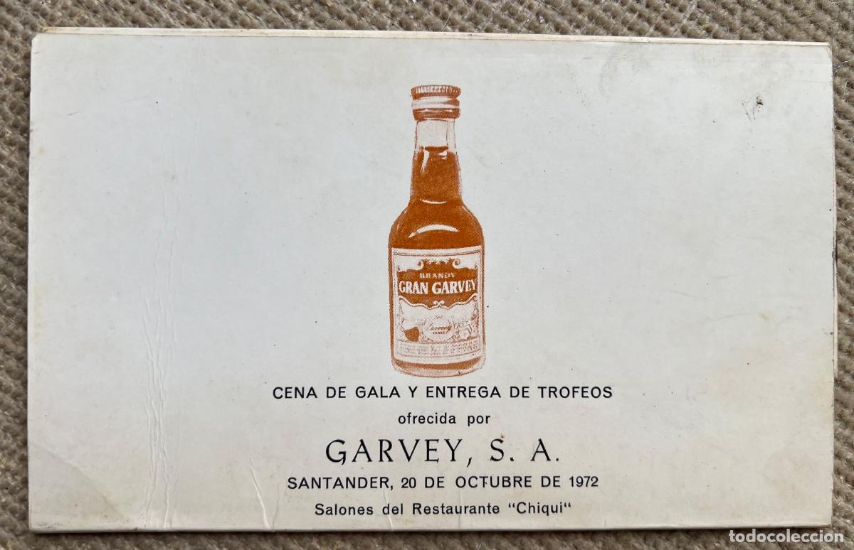 Otros art&iacute;culos de coleccionismo en papel: Men&uacute; Restaurante Chiqui (Santander - 1972) III Concurso de Cocteler&iacute;a, patrocinado por Garvey