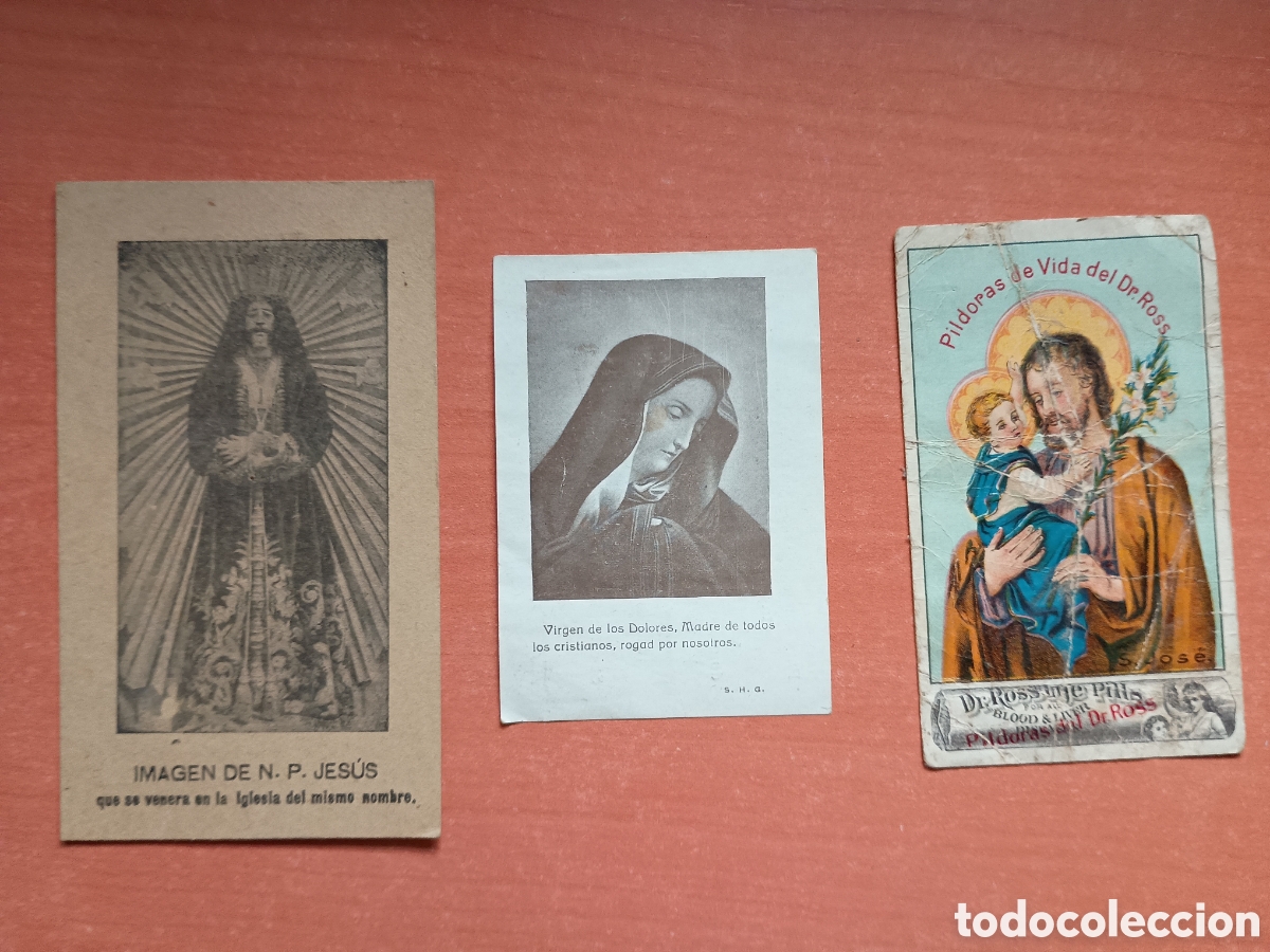 Otros art&iacute;culos de coleccionismo en papel: Tres estampas Jes&uacute;s Nazareno de Medinaceli, virgen de los Dolores y San Jos&eacute;