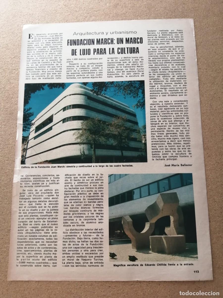 Otros art&iacute;culos de coleccionismo en papel: ARTICULO. FUNDACION MARCH, UN MARCO DE LUJO PARA LA CULTURA