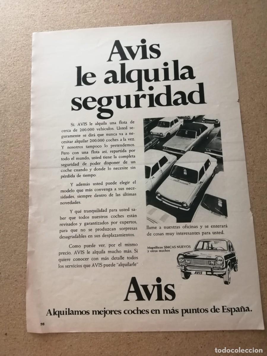 Otros art&iacute;culos de coleccionismo en papel: ANUNCIO. AVIS. ALQUILER DE VEHICULOS