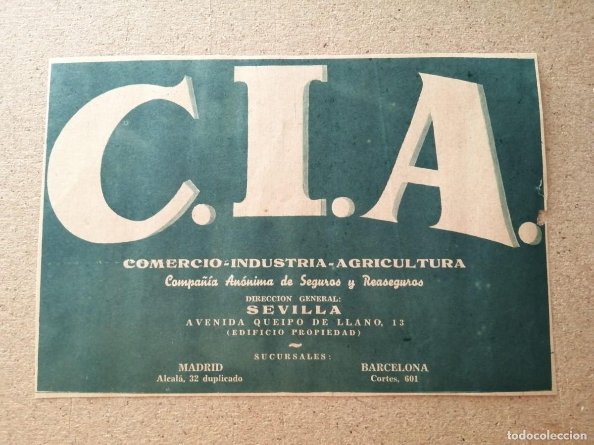 Otros art&iacute;culos de coleccionismo en papel: ANUNCIO. CIA, COMERCIO, INDUSTRIA Y AGRICULTURA. COMPA&Ntilde;IA ANONIMA DE SEGUROS Y REASEGUROS