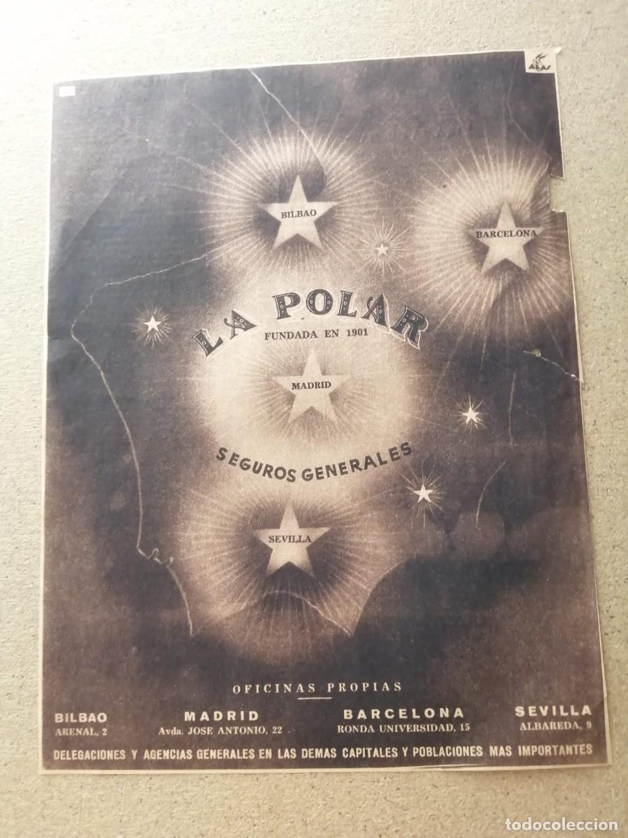 Otros art&iacute;culos de coleccionismo en papel: ANUNCIO. LA POLAR, SEGUROS GENERALES