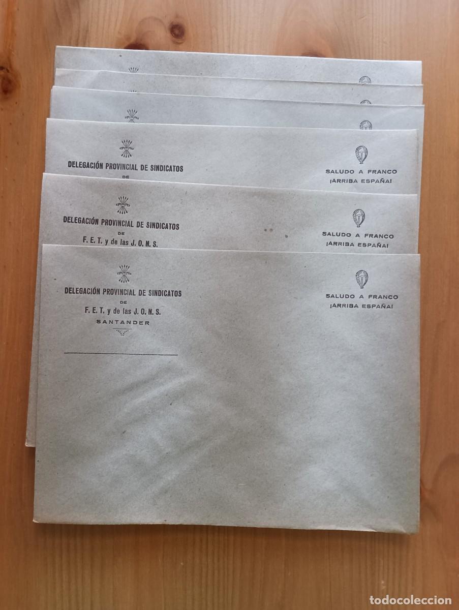 Otros art&iacute;culos de coleccionismo en papel: SOBRES DELEGACION SINDICAL DE SINDICATOS F.E.T. Y DE LAS J.O.N.S. SANTANDER