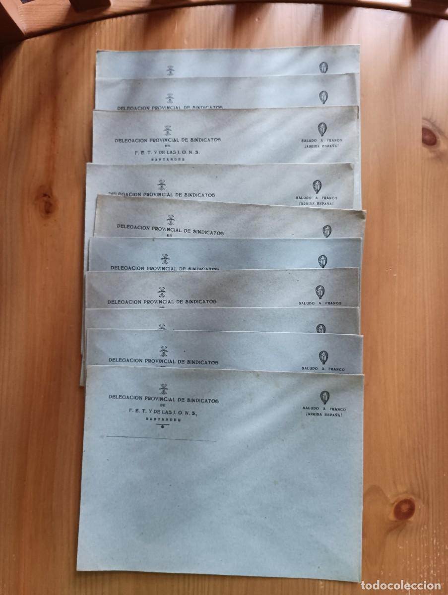 Otros art&iacute;culos de coleccionismo en papel: SOBRES DELEGACION SINDICAL DE SINDICATOS F.E.T. Y DE LAS J.O.N.S. SANTANDER