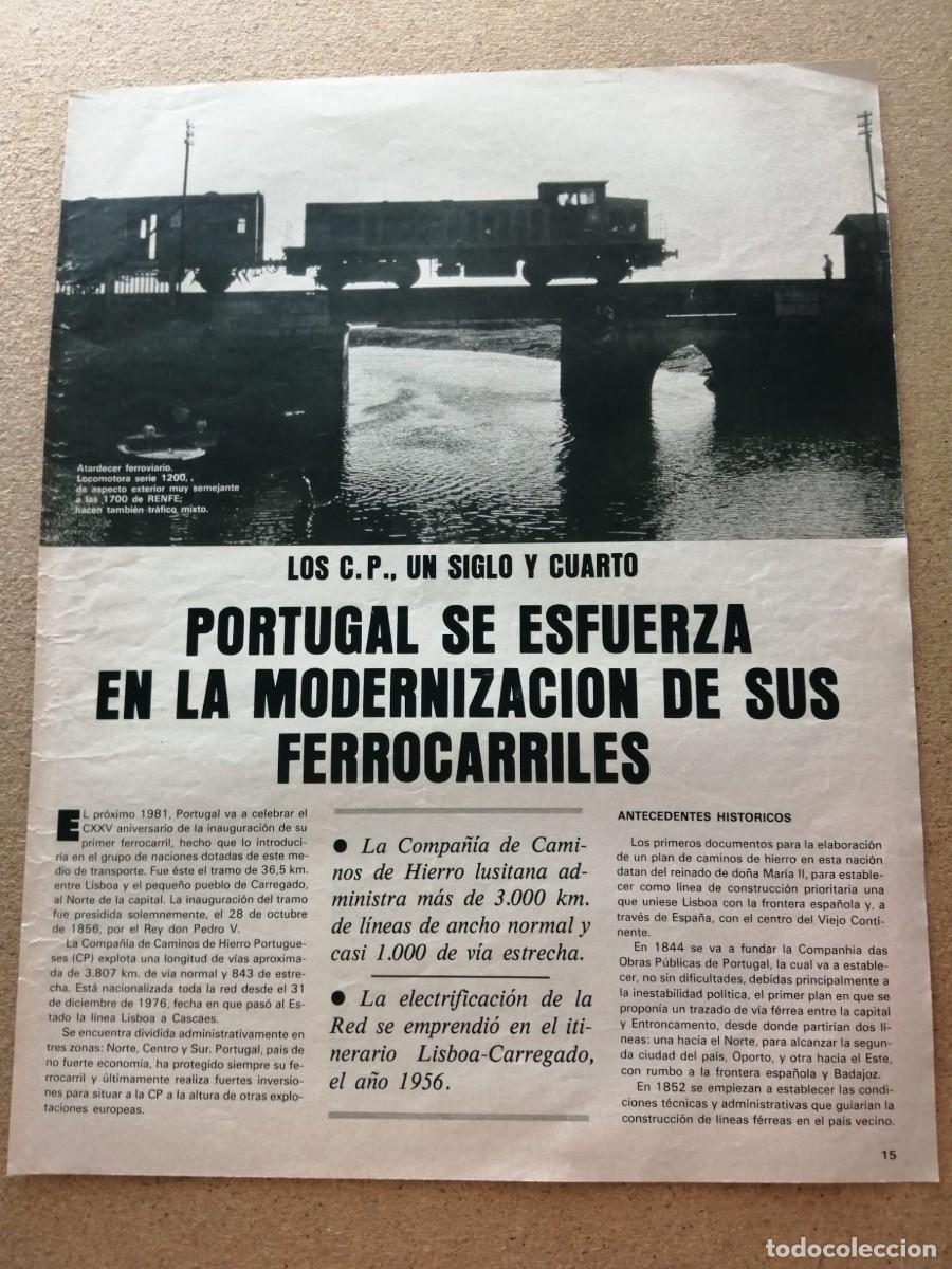 Otros art&iacute;culos de coleccionismo en papel: REPORTAJE. PORTUGAL SE ESFUERZA EN LA MODERNIZACION DE SUS FERROCARRILES