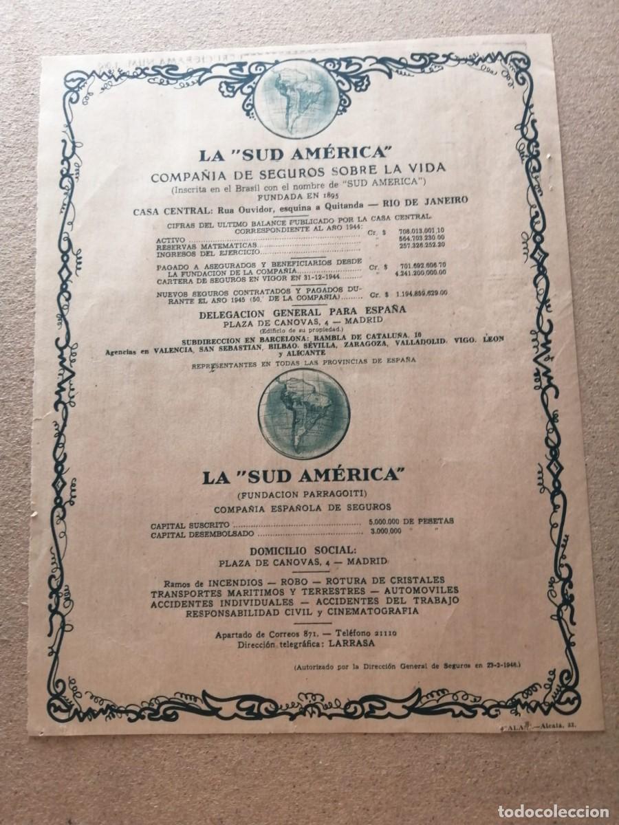 Otros art&iacute;culos de coleccionismo en papel: ANUNCIO. LA SUD AMERICA COMPA&Ntilde;IA DE SEGUROS