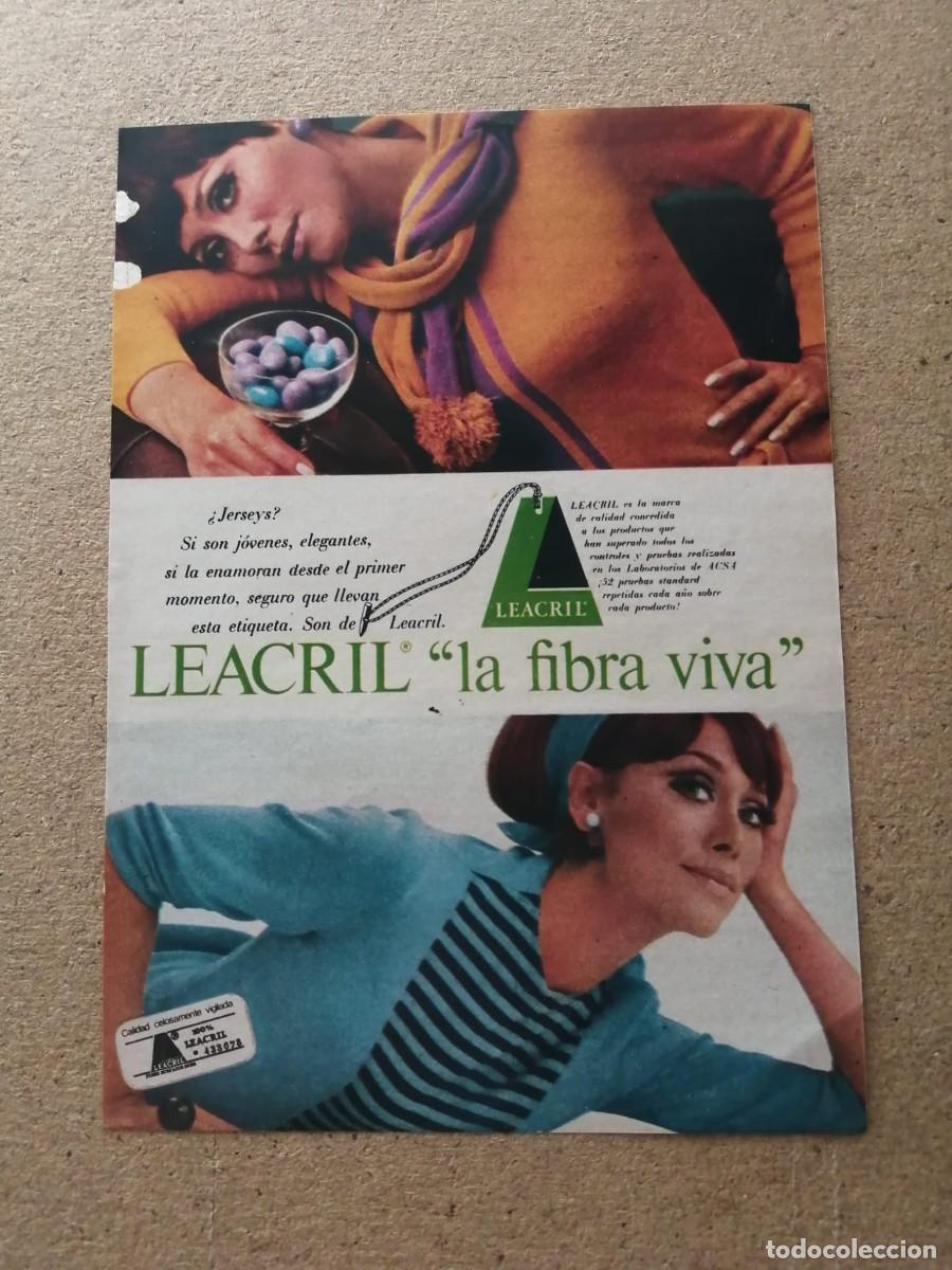 Otros art&iacute;culos de coleccionismo en papel: ANUNCIO. LEACRIL, LA FIBRA VIVA