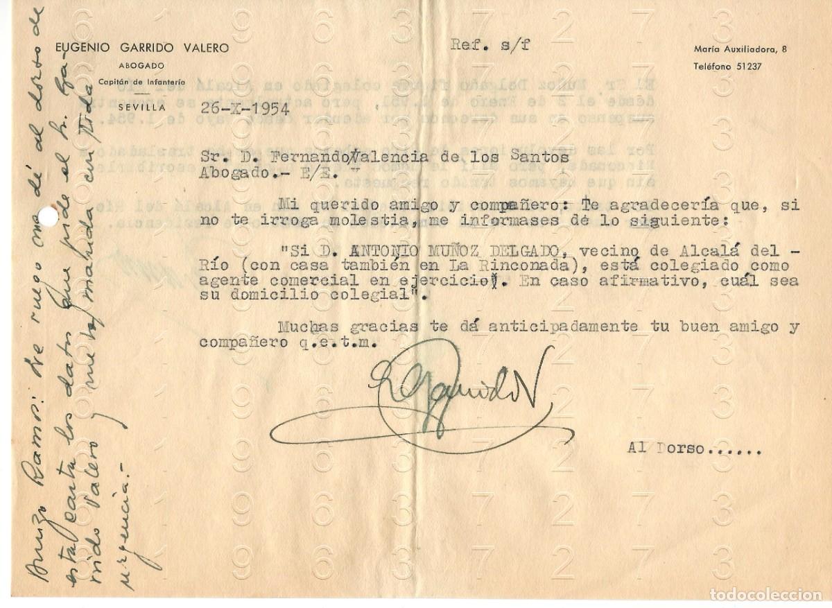 Collectionnisme Papier divers: CAPITAN EUGENIO GARRIDO VALERO 1954 CARTA M47