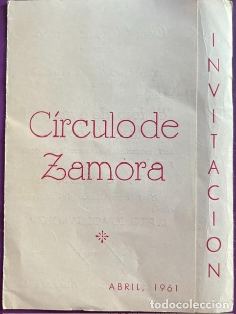 Otros art&iacute;culos de coleccionismo en papel: INVITACION DEL CIRCULO DE ZAMORA 1961 EL TORO DE AYER Y EL TORO DE HOY. TEMARIO VARIADO