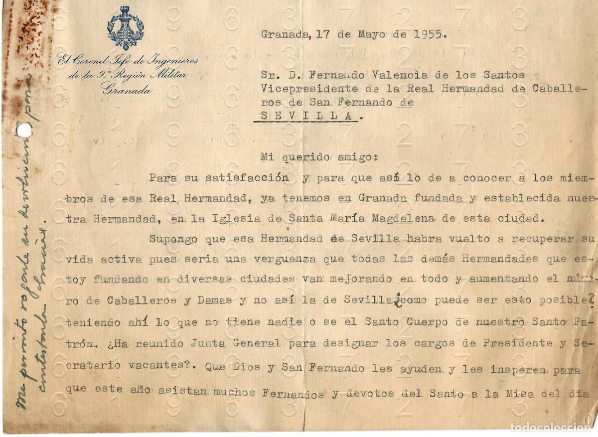 Otros art&iacute;culos de coleccionismo en papel: CORONEL FERNANDO PUELL 1955 CARTA M47