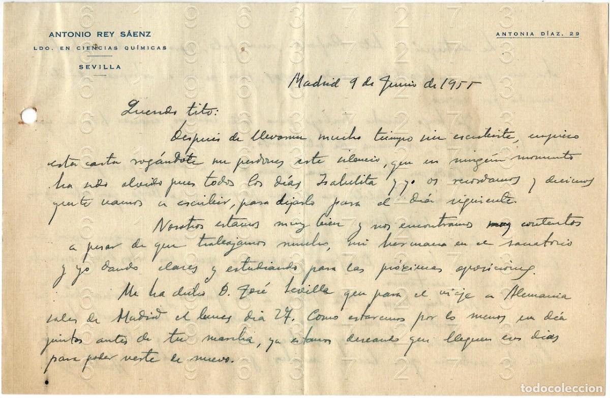 Otros art&iacute;culos de coleccionismo en papel: ANTONIO REY SAENZ SEVILLA 1955 CARTA DE M47