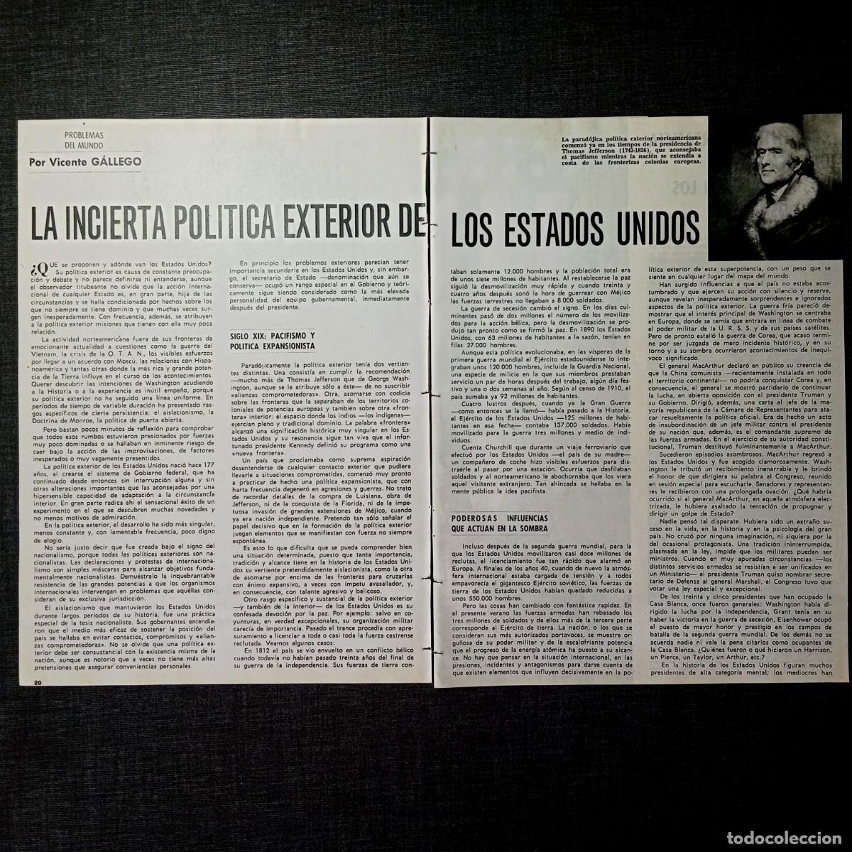 Otros art&iacute;culos de coleccionismo en papel: ⚜️ L04XA. Recorte de prensa EE.UU. Guerra Fr&iacute;a 1966 McNamara y publ. Gordon's