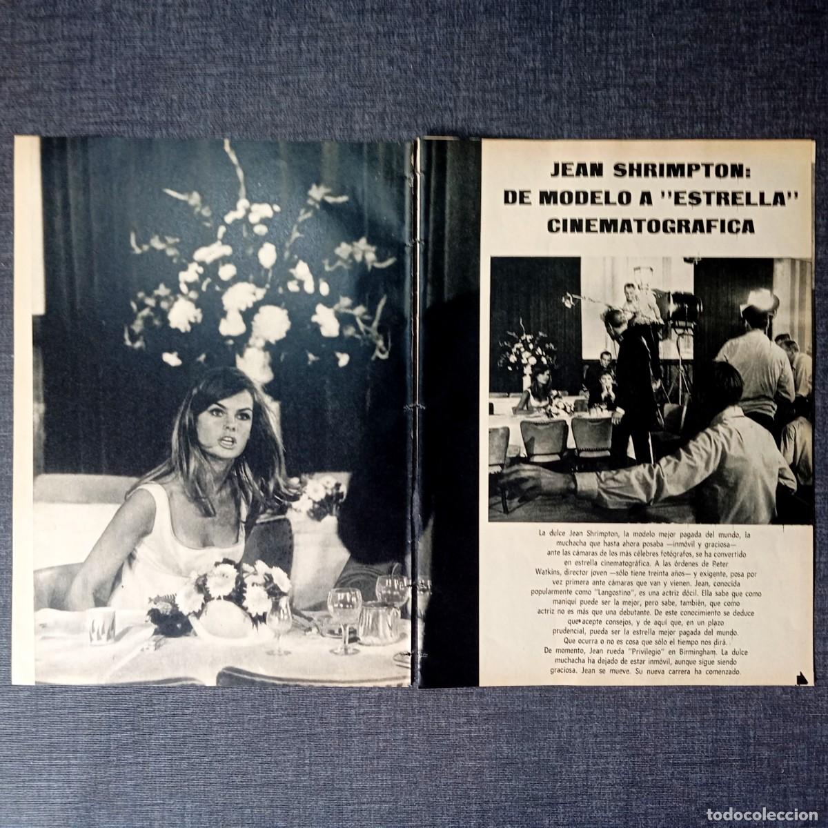 Otros art&iacute;culos de coleccionismo en papel: ⚜️ L04XA. Recorte de prensa Jean Shrimpton modelo y cine 1966 + Publicidad Salvat