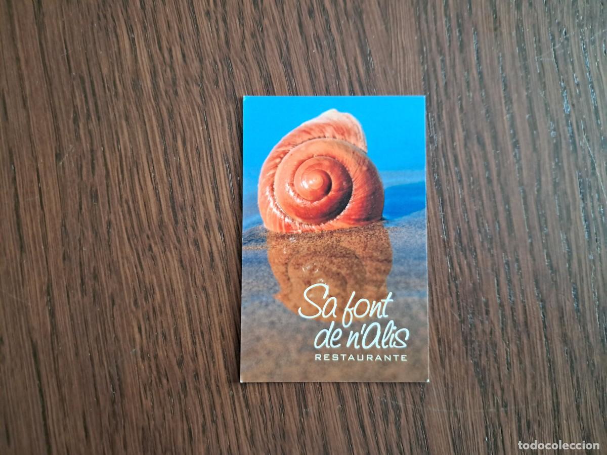 Otros art&iacute;culos de coleccionismo en papel: tarjeta de visita de publicidad, restaurant Sa font de N'alis, Cala Mondrag&oacute;. Porto Petro, Mallorca.