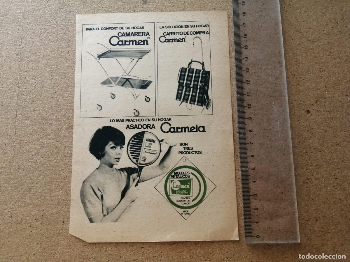 Otros art&iacute;culos de coleccionismo en papel: ANUNCIO. CAMARERA - CARRITO DE COMPRA - ASADORA... CARMEN, SOLUCIONES DEL CONFORT