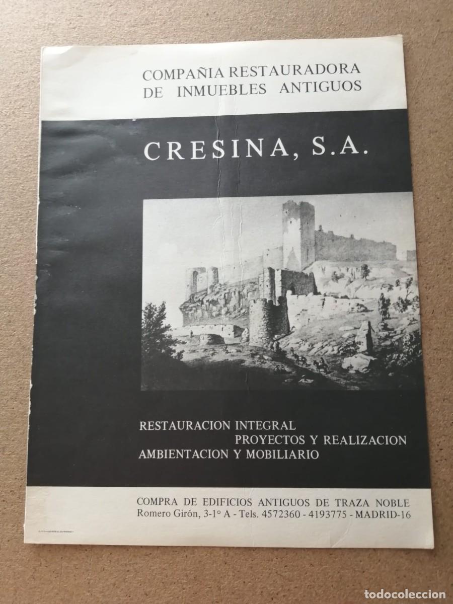 Otros art&iacute;culos de coleccionismo en papel: ANUNCIO. COMPA&Ntilde;IA RESTURADORA DE INMUEBLES ANTIGUOS CRESINA S. A.