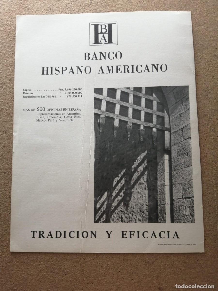 Otros art&iacute;culos de coleccionismo en papel: ANUNCIO. BANCO HISPANO AMERICANO