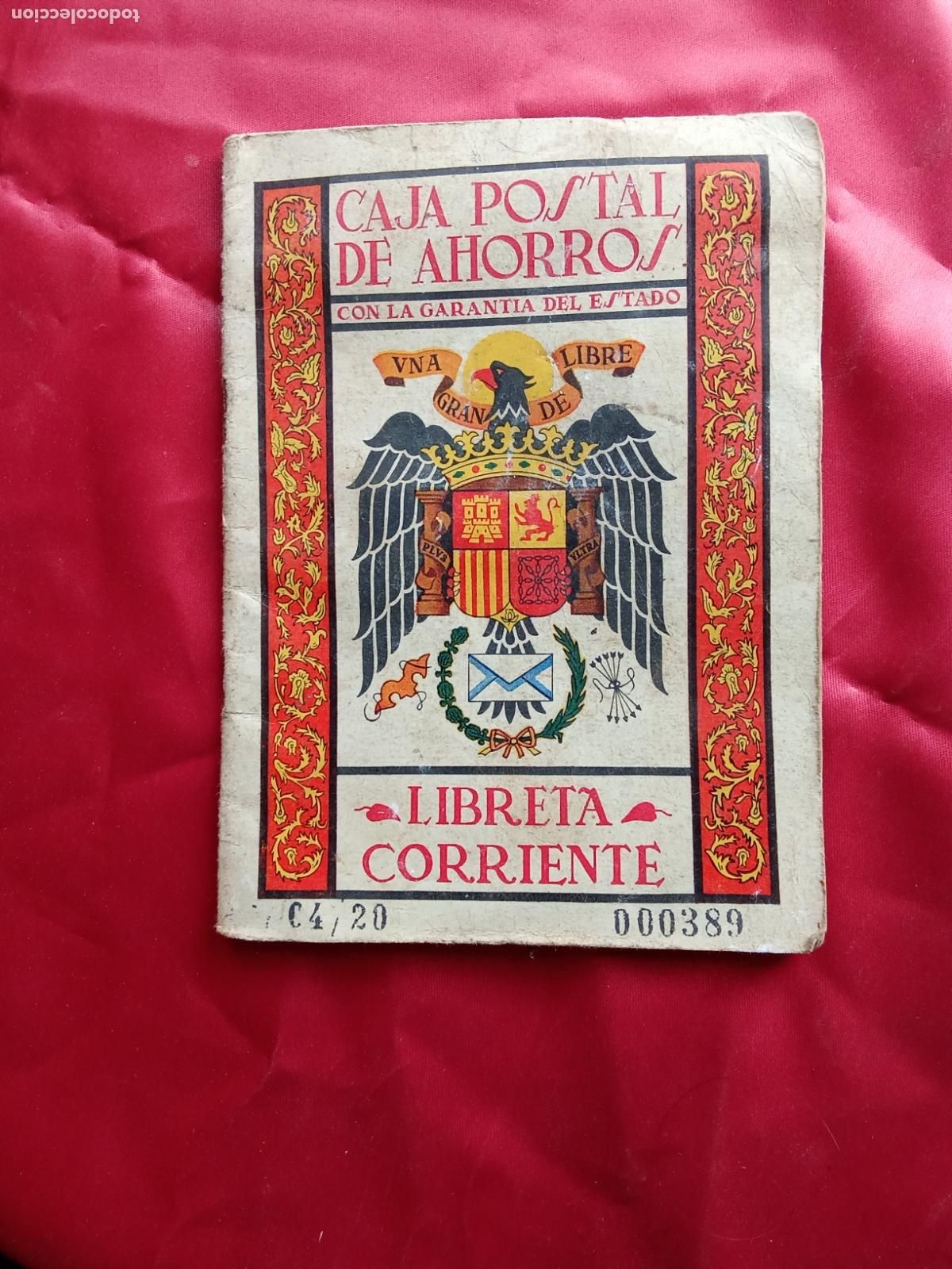 Collectionnisme Papier divers: Cartilla antigua libreta corriente caja postal de ahorros. Papel.41