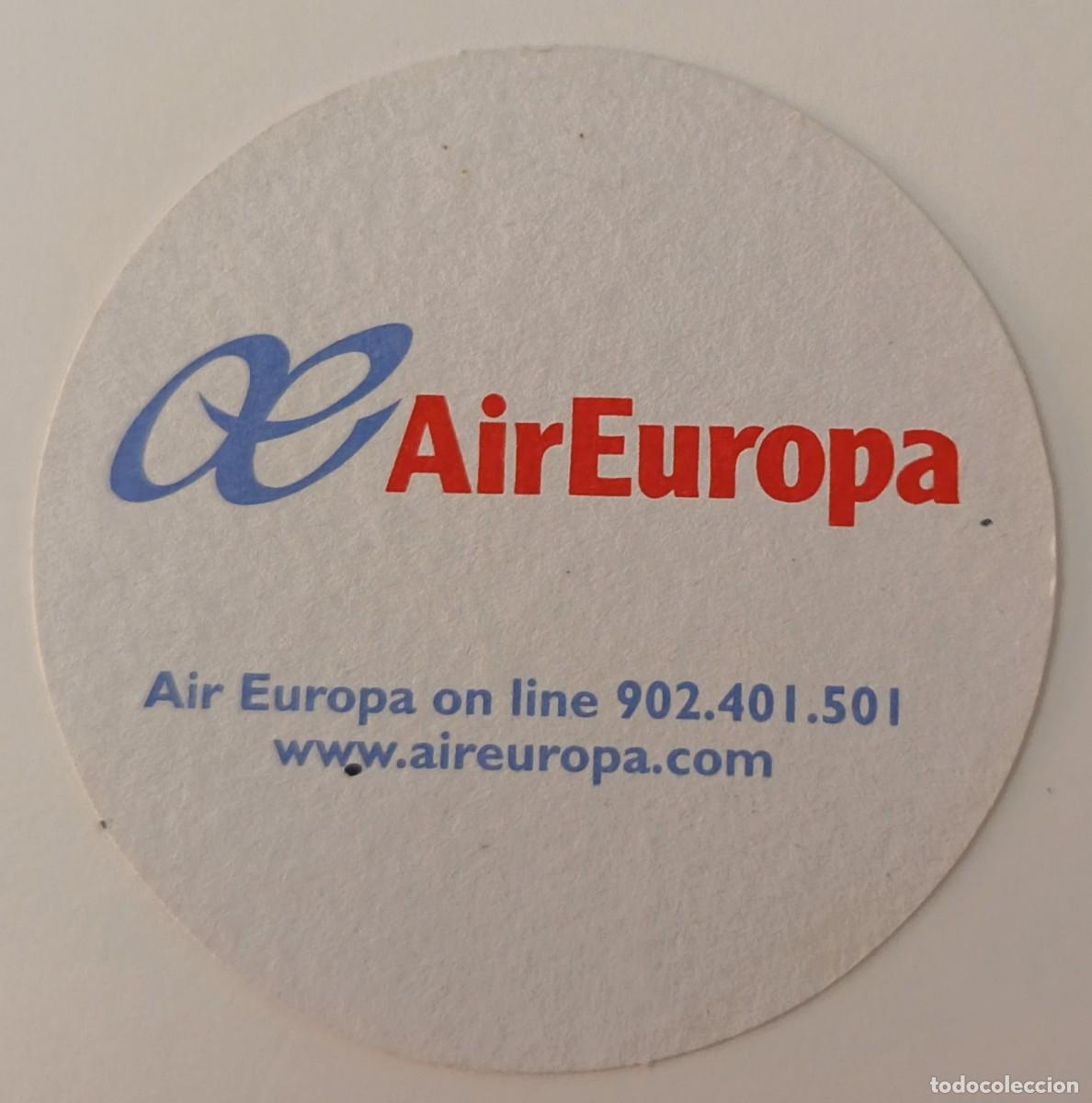 Collectionnisme Papier divers: Posavasos. Posavasos redondo. Air Europa on Line.