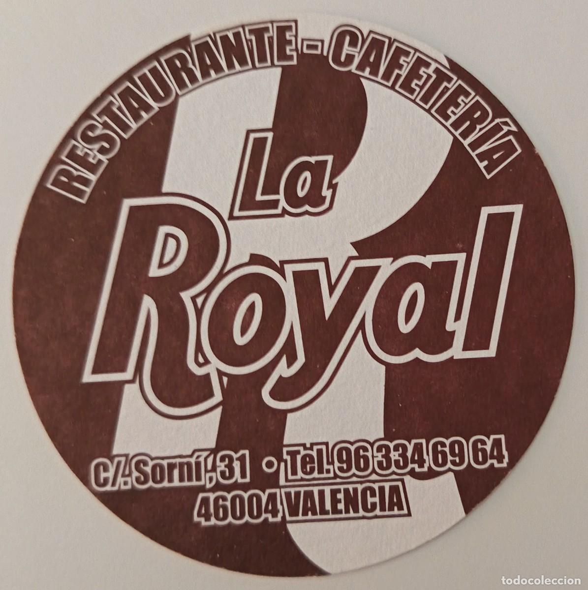 Collectionnisme Papier divers: Posavasos. Posavasos redondo. Restaurante Cafeteria La Royal. Valencia.