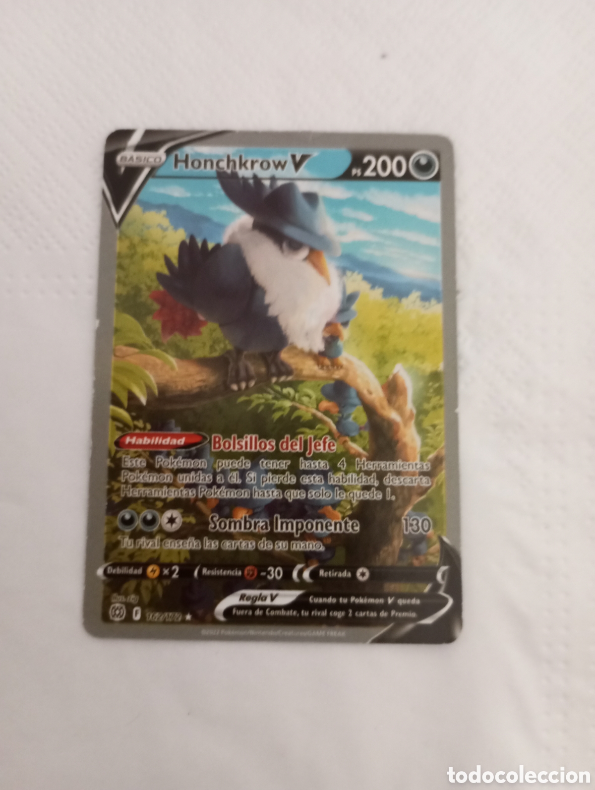 Otros art&iacute;culos de coleccionismo en papel: Carta Pok&eacute;mon honchkrow V ps 200 162/172 sombra imponente 130