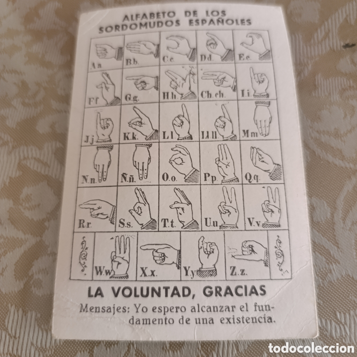 Otros art&iacute;culos de coleccionismo en papel: &rdquo;ALFABETO DE LOS SORDOMUDOS ESPA&Ntilde;OLES&rdquo;.tarjeta historica